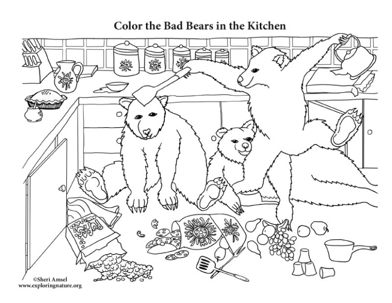 Bad Bears in the Kitchen – Coloring Nature